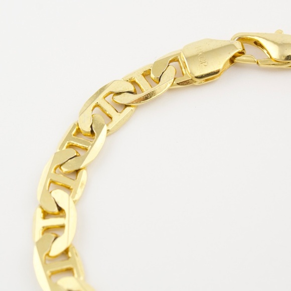 Estate Mariner Link Chain Bracelet Gold Plated Large Men’s Size 8.25” - Picture 6 of 7